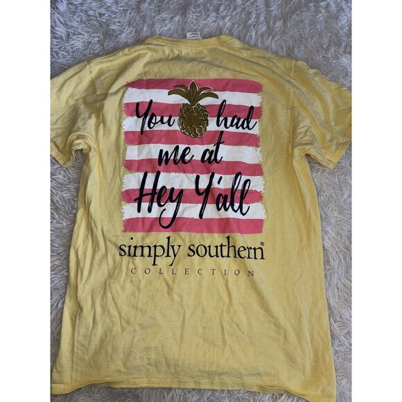 Simply Southern Sz. M Yellow “ You Had Me At Y’all” Tee. Fun - Picture 1 of 9
